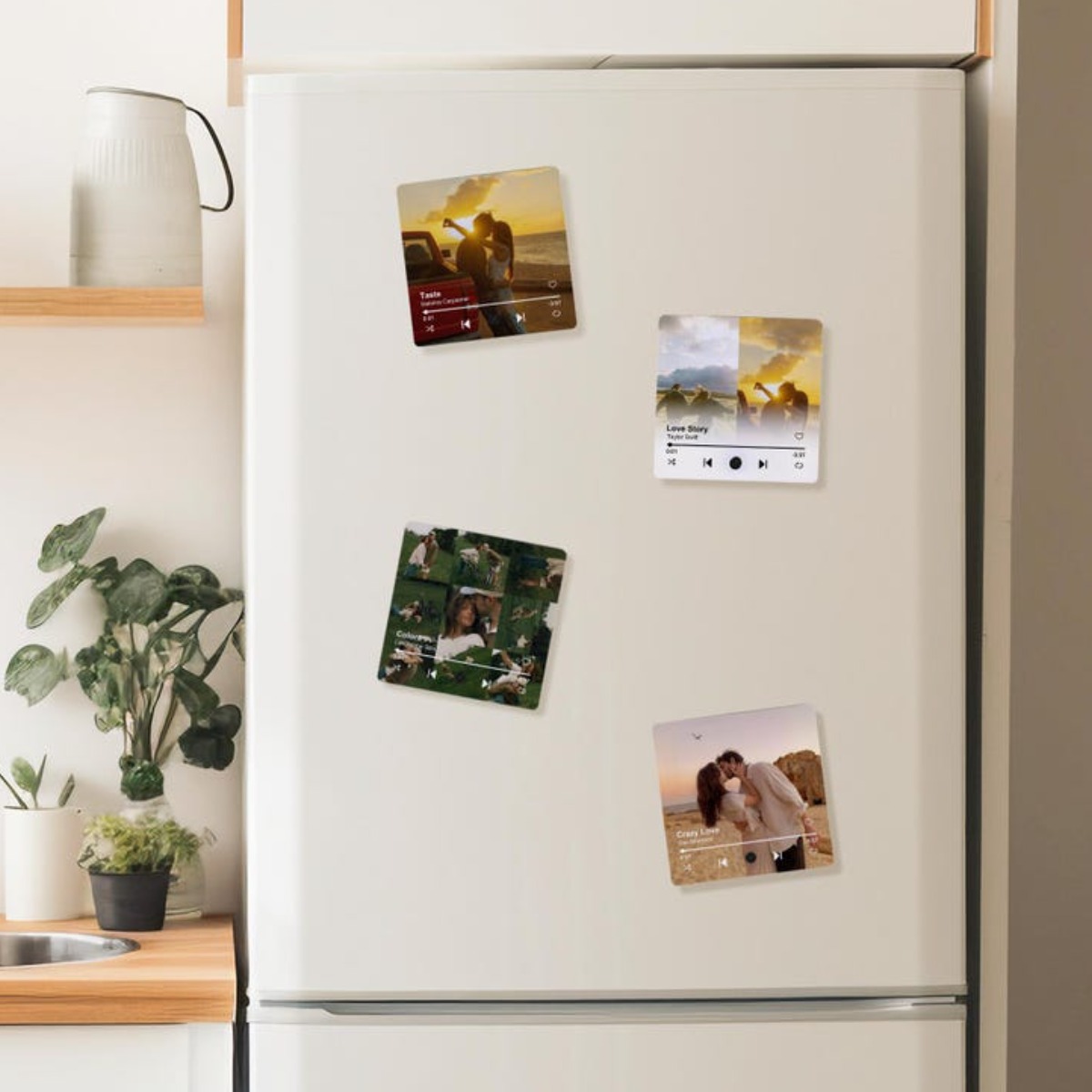 맞춤 제작 냉장고 자석 - 사진 & 커스텀 음악 재생 자석, 맞춤 포토 콜라주 냉장고 자석, 포토 뮤직 기념 선물 28,800원