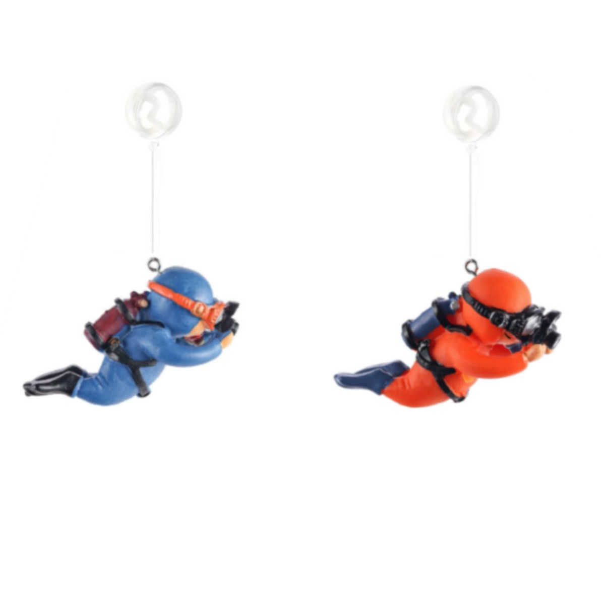 해양잠수부 플로팅 피규어 어항 장식품 블루+오렌지, 블루잠수부1 + 오렌지잠수부 1 + 에어볼 2 4,800원