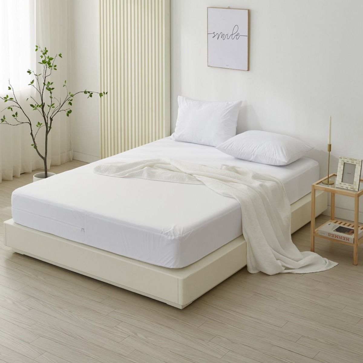 잠쿨 지퍼형 라텍스 토퍼 6면방수 방수매트리스커버 (높이5,7,9,11,13,15cm) 사이즈선택가능, 화이트 30,000원