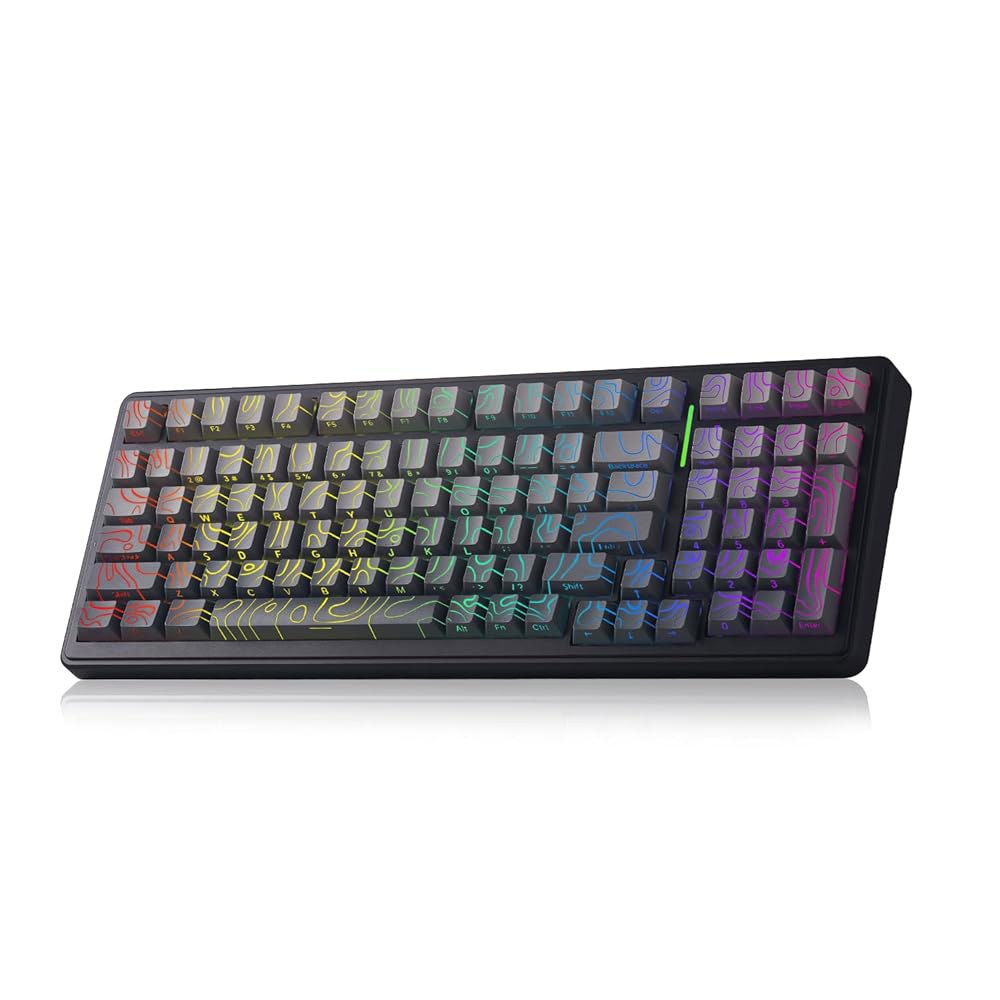 [포르르] aula f99 기계식 게이밍 키보드, 무선 크리미 키보드 핫 스왑 가능 맞춤형 블루투스 컴퓨터 트라이 모드 bt5.0 / 2.4ghz usb-c, 프리루브 리니어 스위 147,200원
