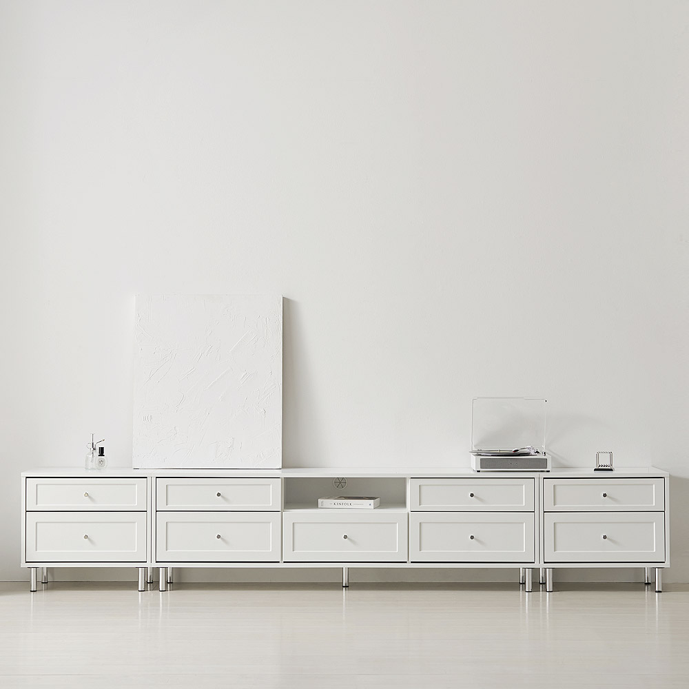 스칸디무드 누베르 몰딩 TV다이 거실장 3000 방문설치, 크롬화이트 397,000원