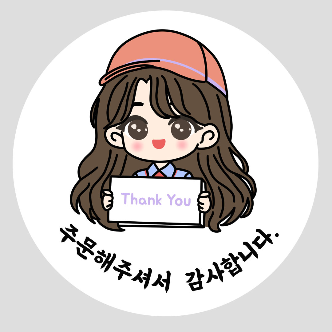 [밍밍댁] 스티커제작 주문 감사 땡큐 감사합니다 원형스티커 48mm 63mm 100개 5,400원