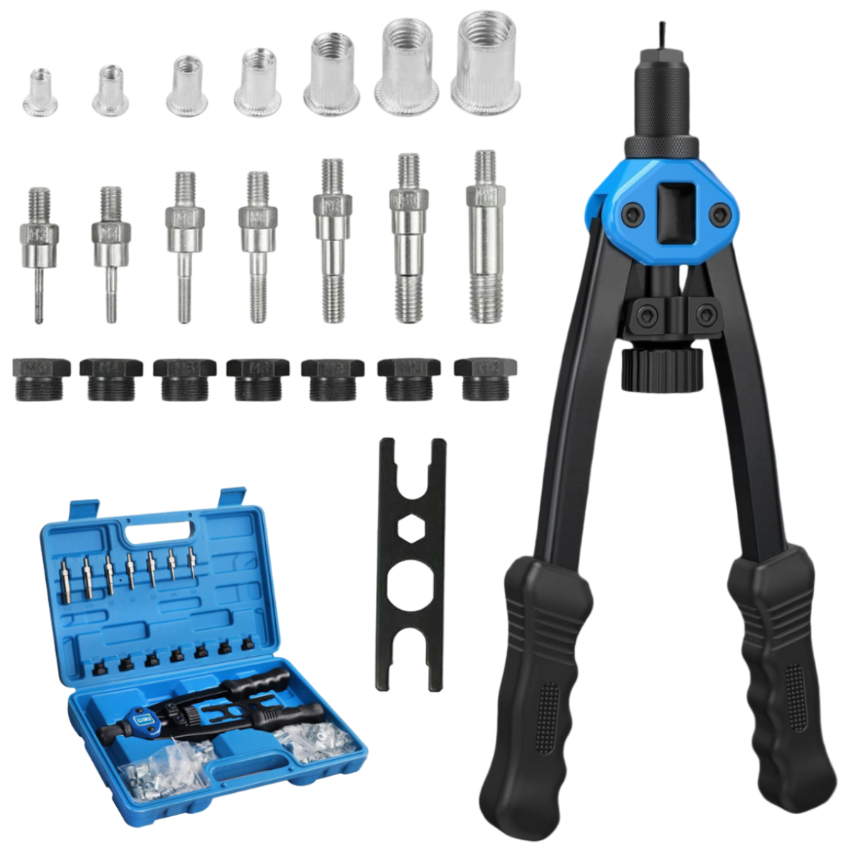 GAPINO 리벳건 세트 팝너트 리벳건 수동 팝너트건 양손 M3-M12 110p 리벳너트포함 세트 39,900원