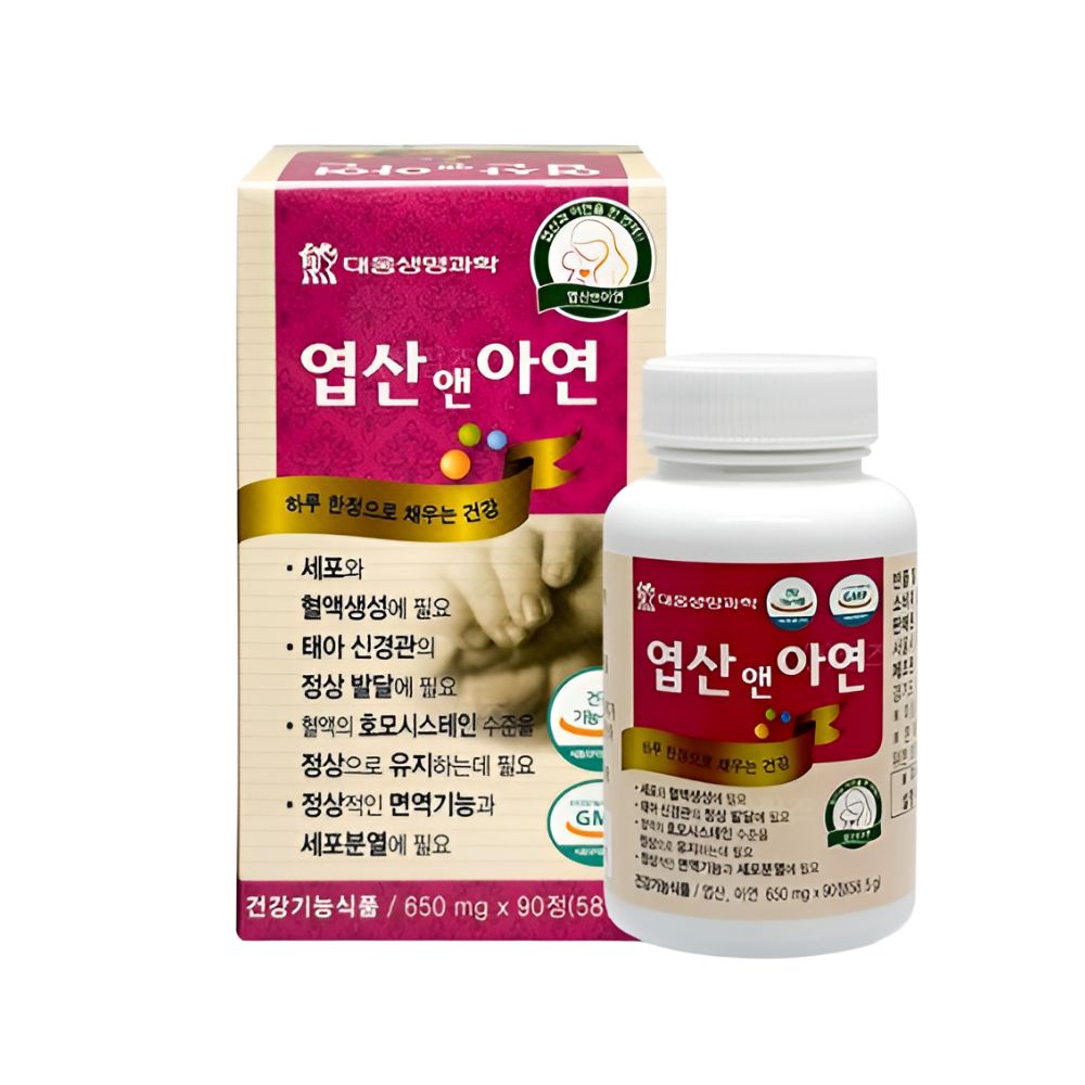 건강두배로 대웅생명과학 엽산 앤 아연 6,000원