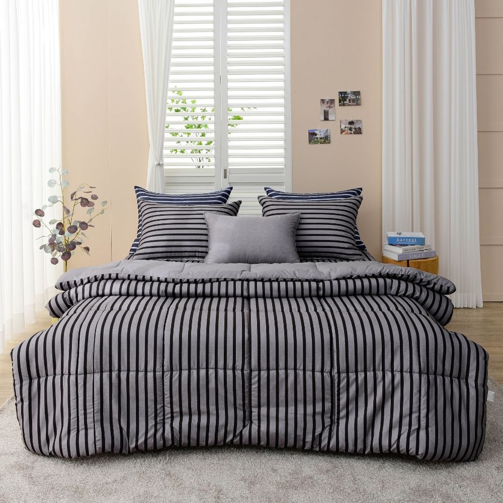 라라베딩 심플 호텔 스트라이프 베딩 사계절 차렵이불 이불 베개세트 62,000원