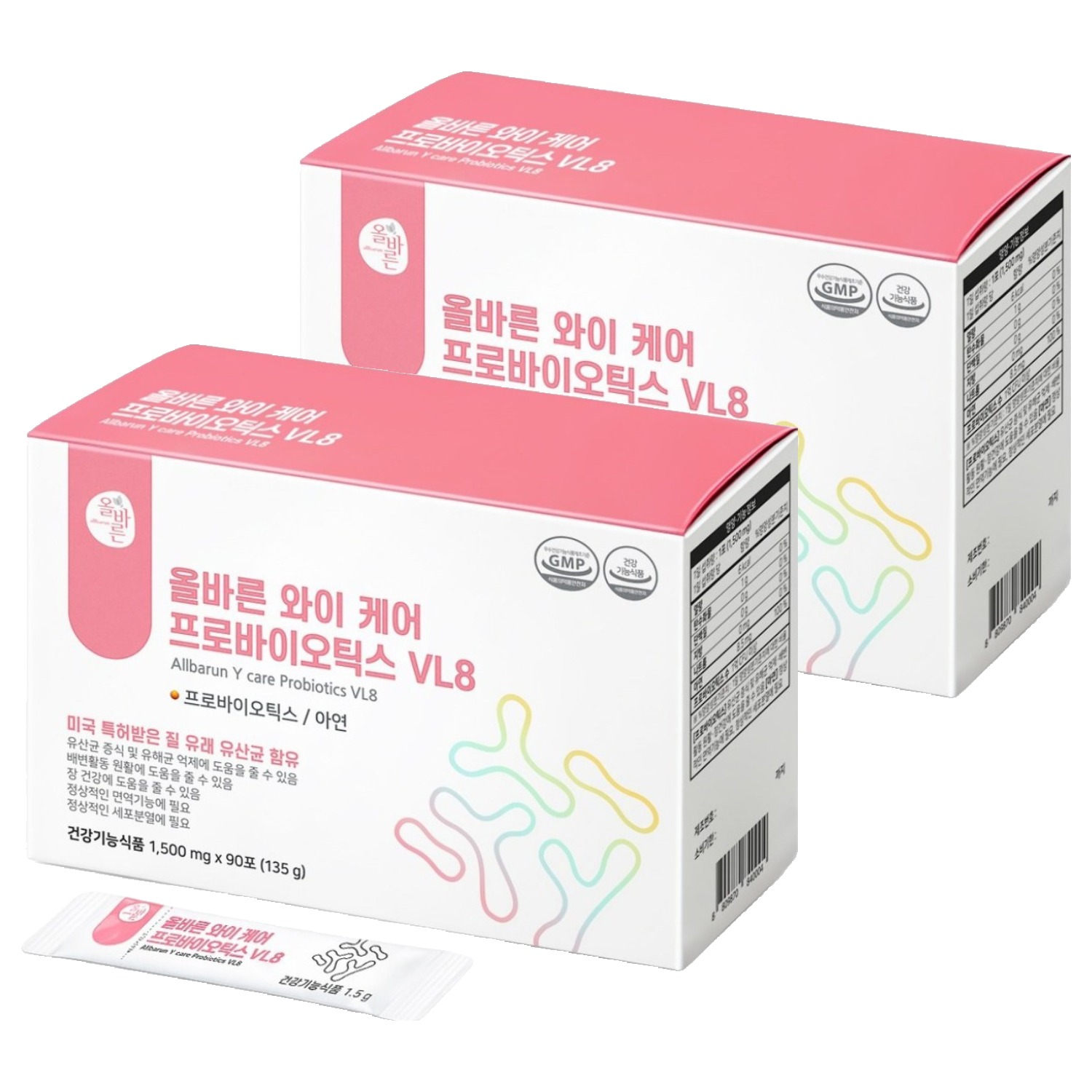 올바른건강식품 와이 케어 프로바이오틱스 질 유래 유산균 VL8, 90회분, 2개 27,600원