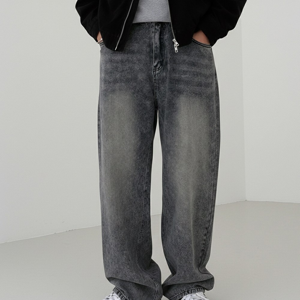 소프핸 Y2K 빈티지 워싱 데님 청바지 남자 와이드 41,000원