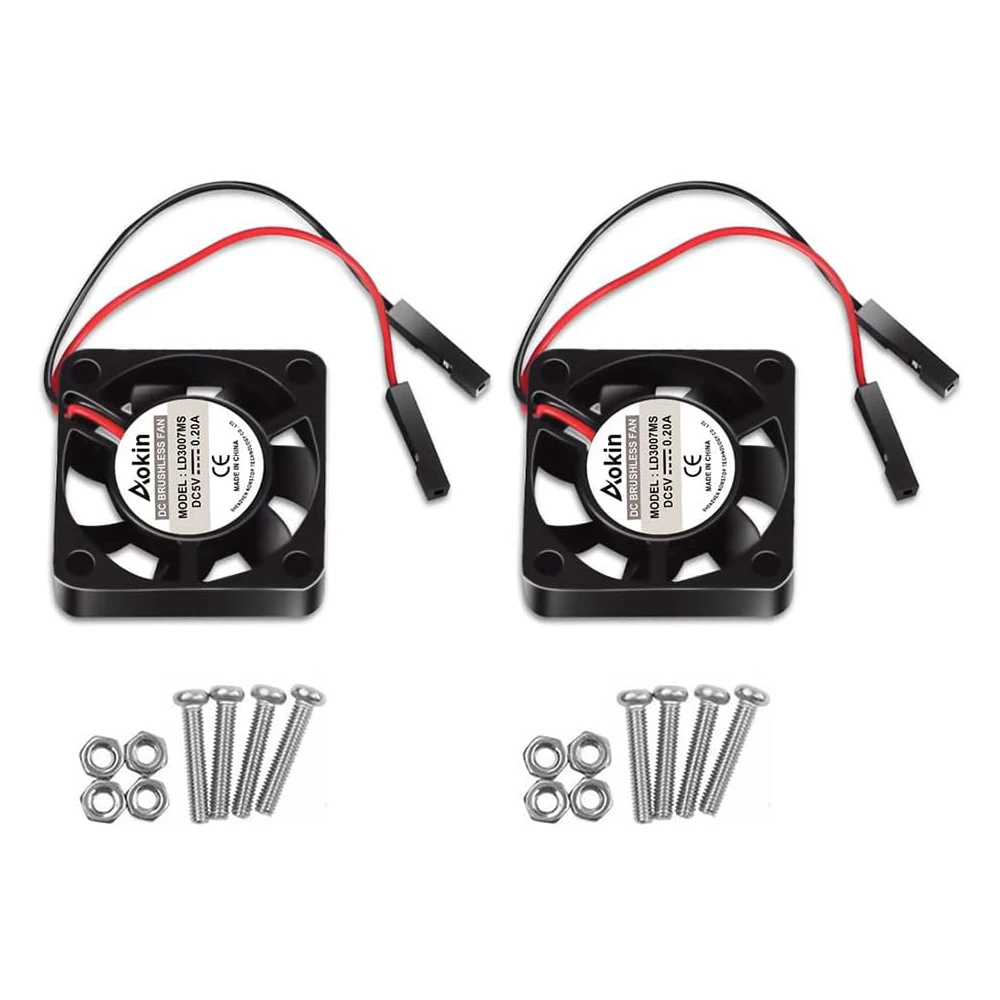 라즈베리 파이 5 쿨러용 4개 3007 팬 브러시리스 냉각 케이스 1.18인치 3.3V DC 조용한 3 B+용 11,000원