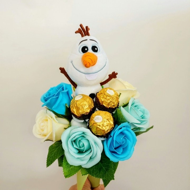 겨울왕국 올라프꽃다발 사탕꽃다발 인형꽃다발 재롱치꽃다발 발표회 킨더조이꽃 25,000원