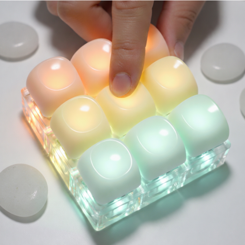 아크배라 LED 조약돌 키캡 감성 키링 딸깍이, 1개, 조약돌 9구 17,000원