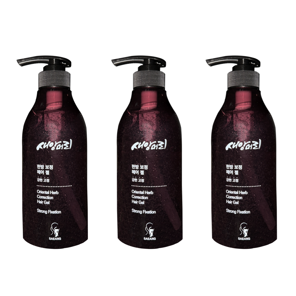 [2+1] 끈적임없이 뭉침없이 강력고정 자연스러운 스타일링연출 모발광택부여 새앙머리 한방 보정젤, 3개, 500ml 19,110원