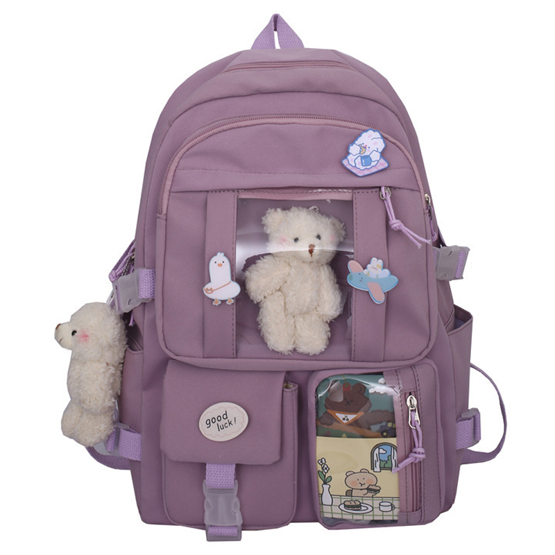 소리달 여성용 노블 아기자기한 귀여운 대용량 다용도 백팩 + 키링 + 핀뱃지 세트 20,290원