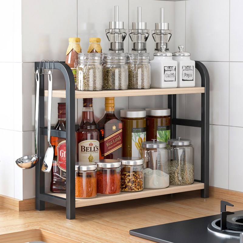 레디박스 주방필수 다용도 양념통 정리 선반, 블랙원목 18,900원