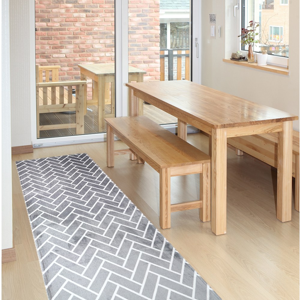 리빙플러스 긴 복도 발코니 베란다용 프리미엄 극세사 헤링본 카페트 14,800원