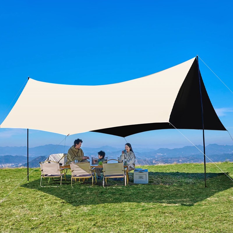 포령트레이드 블랙 코팅 헥타 타프 아웃도어 대형 캠핑 방수 그늘막 야외 사계절 텐트 47,900원
