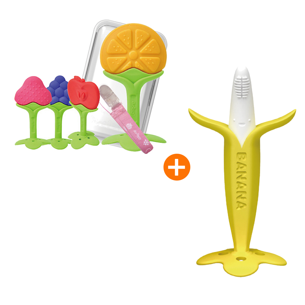 과일치발기 세트 + 바나브러쉬 (케이스 포함), 1세트, 오렌지+바나나, 치발기+집게+케이스 16,900원