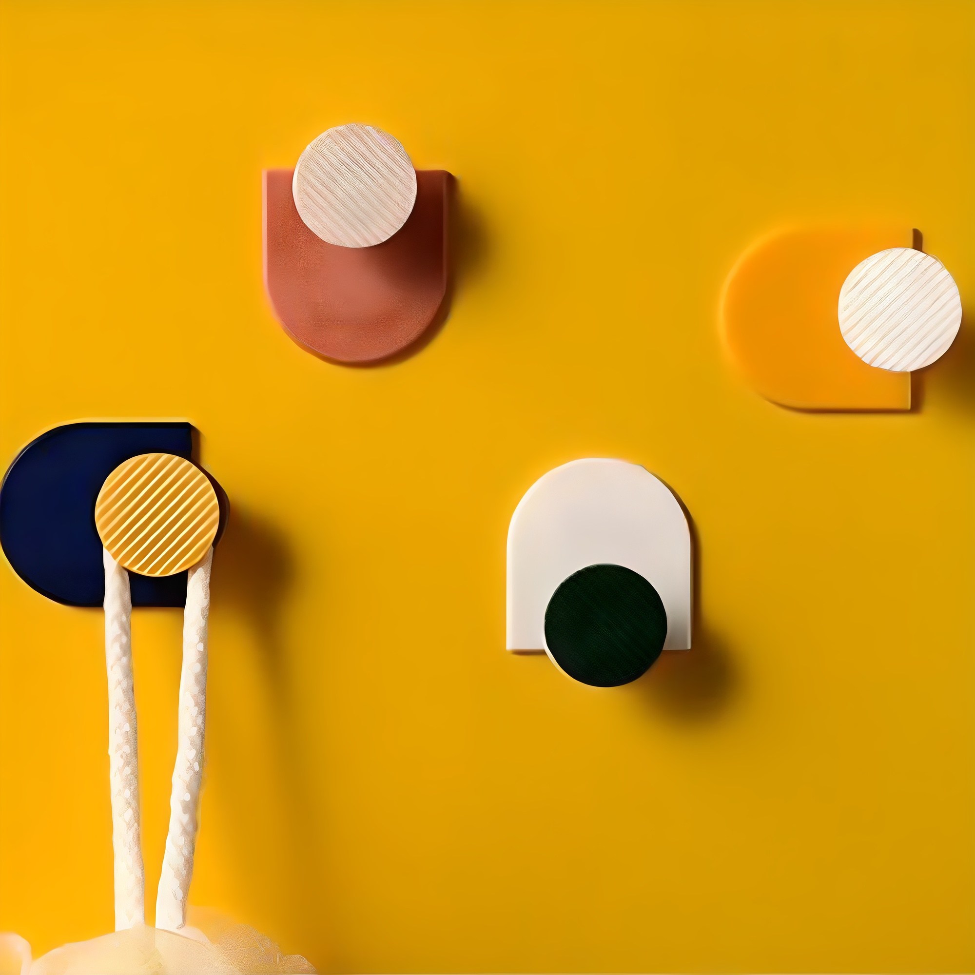 아필코 인테리어 부착형 벽걸이 후크 4종 세트, 화이트 + 핑크 + 옐로우 + 블루, 2세트 7,310원