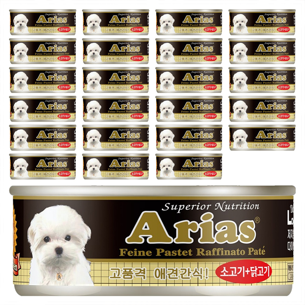 Arias 강아지 저지방 다이어트 캔, 소+닭, 100g, 24개 25,550원