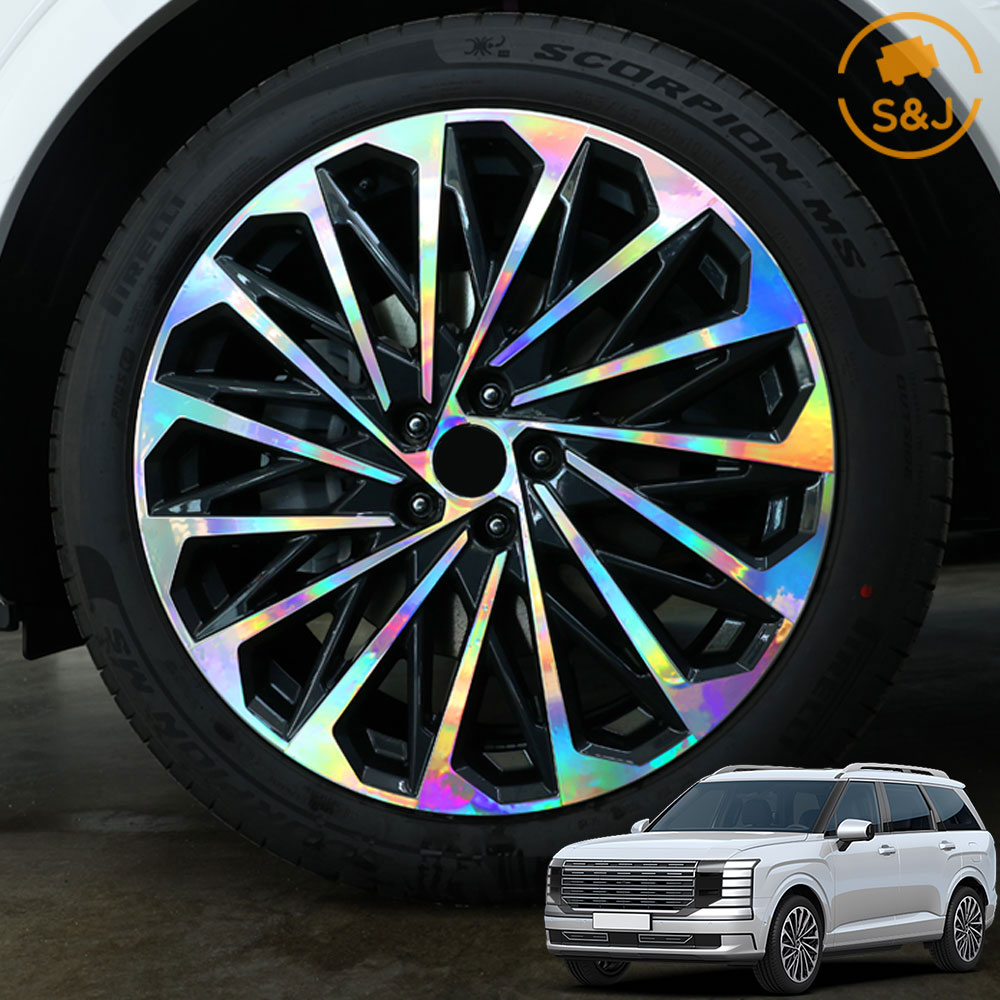 위드미카 디올뉴 팰리세이드 LX3 호환 용품 21인치 휠 튜닝 스티커 휠마스크 차량 악세사리, 팰리세이드(LX3) 21인치 휠스티커-무광카본블랙, 1세트 20,000원