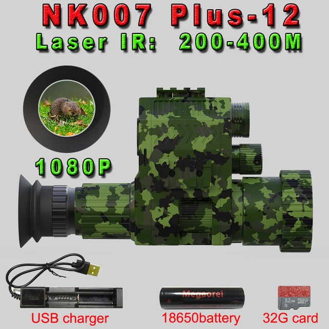 야간투시경 망원경 Megorei-NK007  업그레이드 레이저 적외선 HD  P 단안 야시경 망원경 사냥 카메라 1080 447,800원