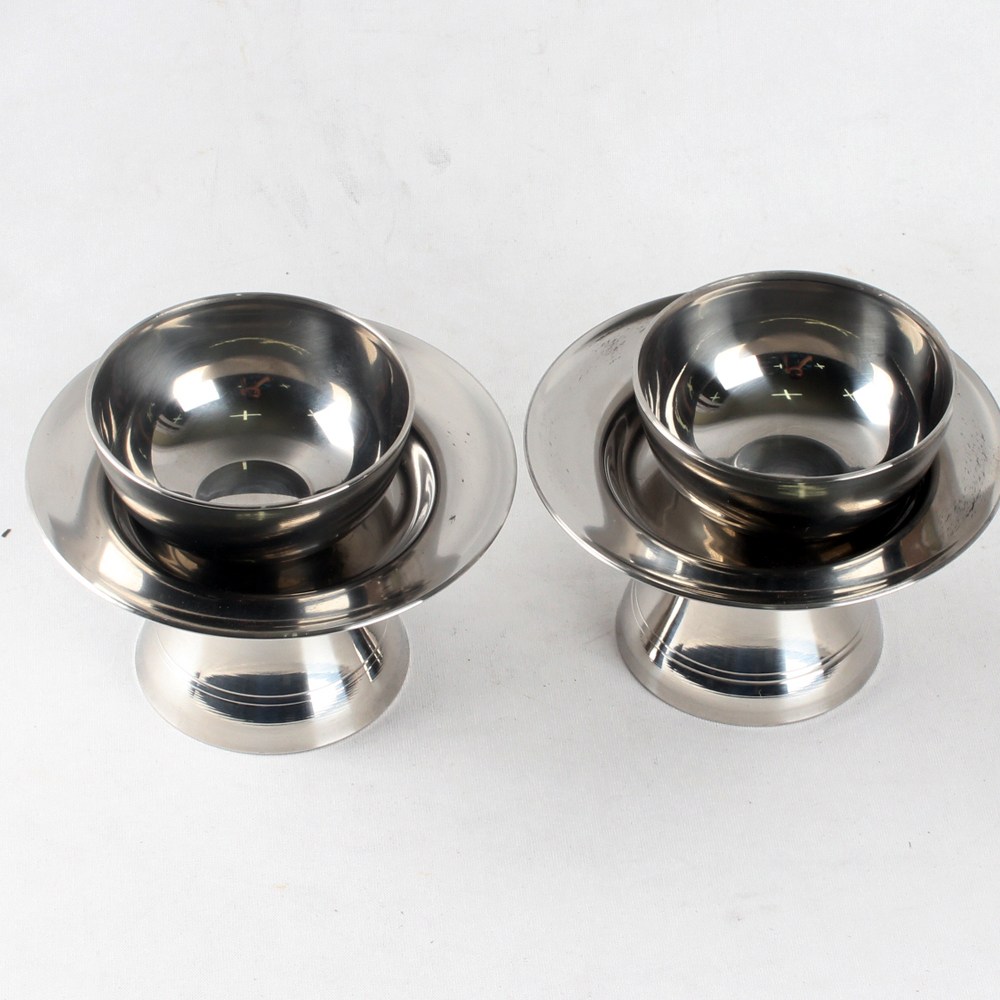 스텐 잔대(잔+받침대)2P 세트 명절 제사 제기 그릇, 단일색상, 2세트 12,000원