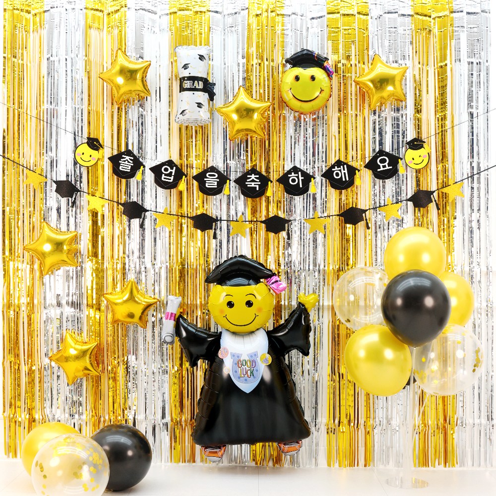 파티짱 졸업 가랜드 풍선 커튼 세트 GRAD 축하 파티 소품 19,800원