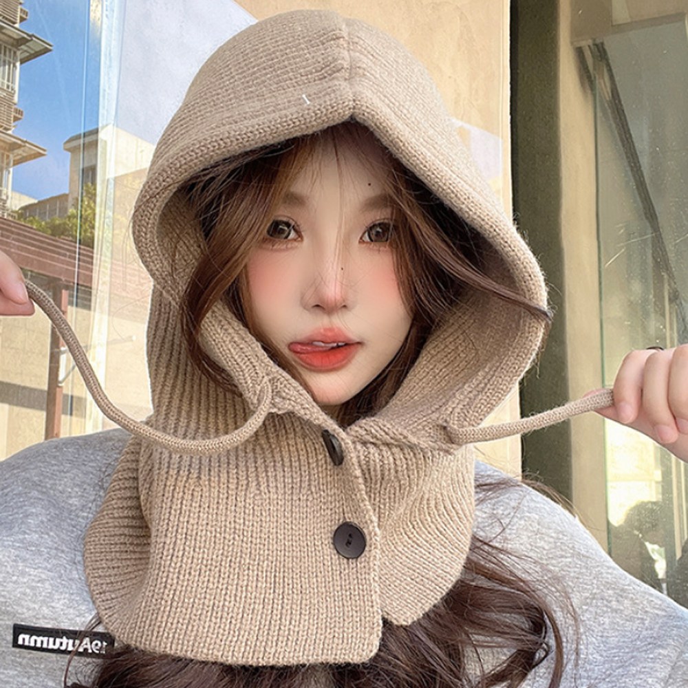 1+1 니트 바라클라바 후드목도리 넥워머 머플러 모자 목도리 보온 방한용품 가을 겨울 커플 171g 18,400원