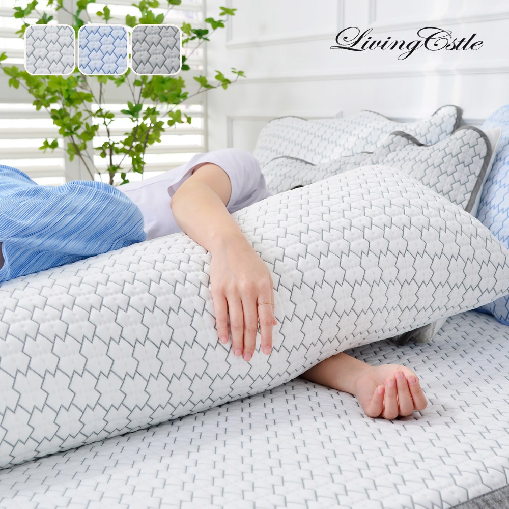 국산 리빙캐슬 냉감 듀라론 쿨엠보싱 쿠션 바디필로우 솜포함, 화이트 32,800원