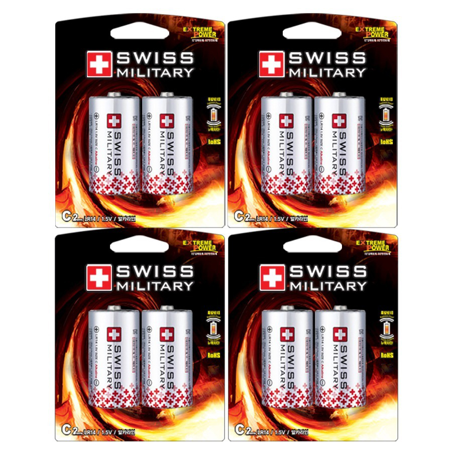 스위스밀리터리 알카라인 C형 LR14 카드형 건전지, 2개입, 4개 7,440원