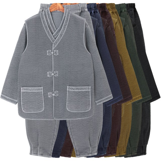 따뜻한 기모 누비 3pcs 생활한복 한벌 218,000원