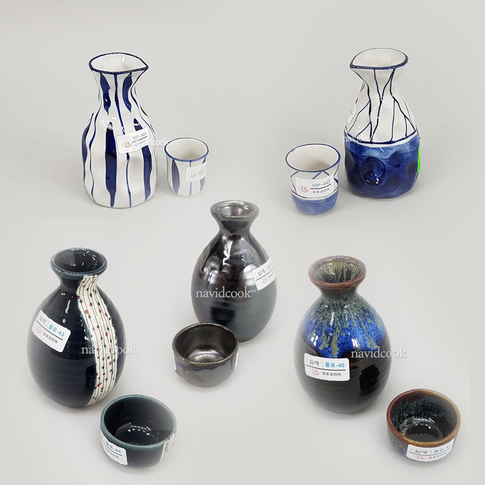 나비드쿡 독구리와잔세트 7종택1 도쿠리 도꾸리 사케병 화산 파도 비즈 블랙 우미 나뭇잎, 1개 40,500원