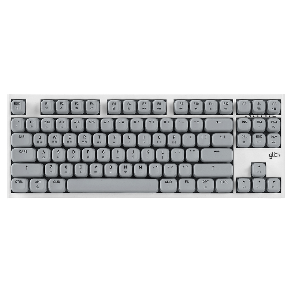 지클릭커 몽당연필 풀 윤활 무선 블루투스 기계식 키보드, 제조사축, SP-87K, 문스톤 그레이 59,800원