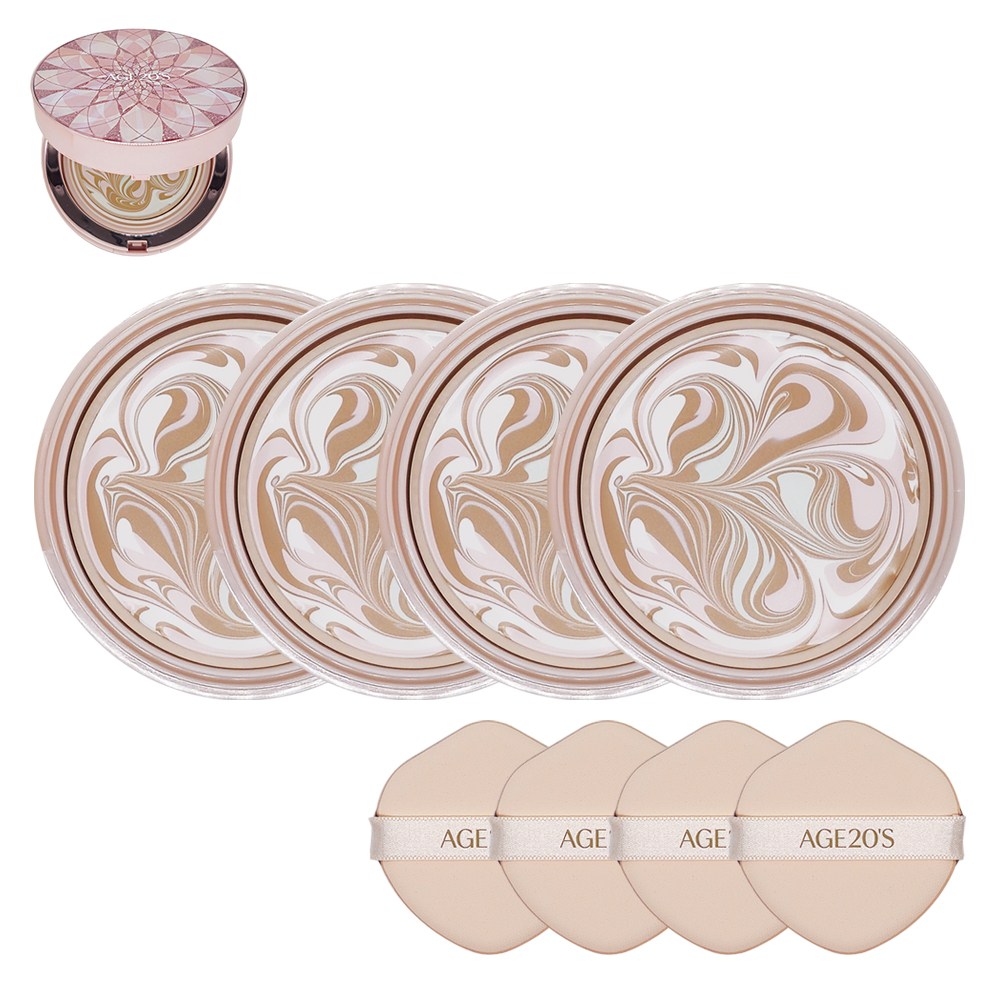 에이지투웨니스 최신상 에센스 팩트 더 블루밍 21호 리필 라이트 베이지 SPF50+ / PA++++ 47,900원