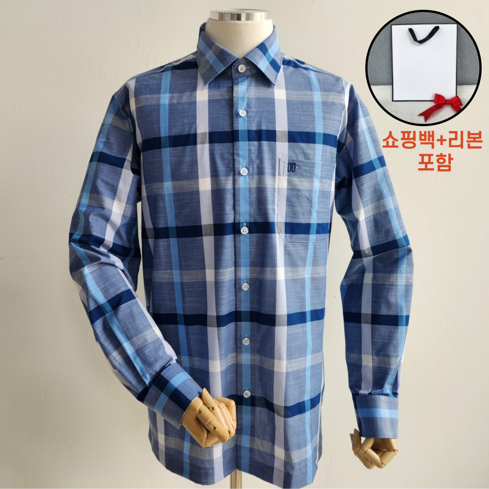 [매장정품] 닥스 DAKS 남성용 체크 긴팔 셔츠 남방 쇼핑백동봉 65,800원