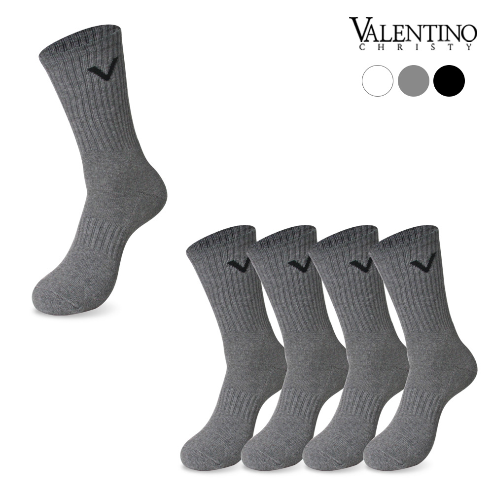 발렌티노크리스티 하프 쿠션 헬스 V 순면 스포츠양말 두툼한 바닥 파일 5켤레 19,900원