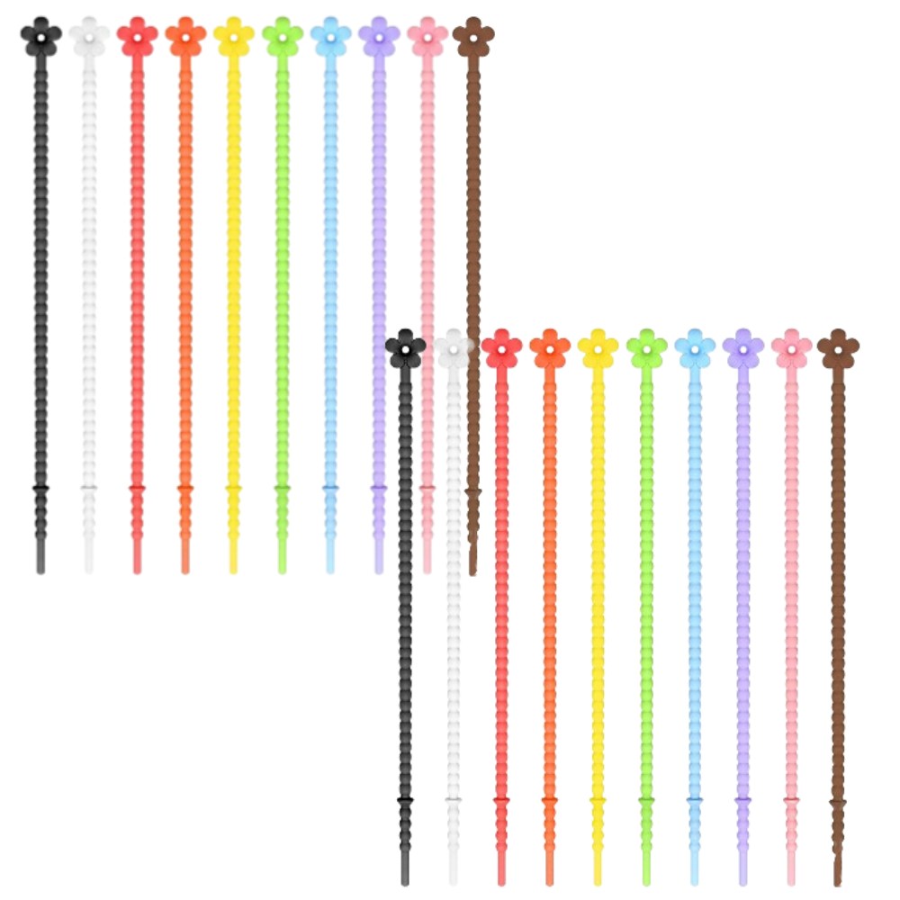 바이유즈 플라워꽃 실리콘 케이블타이 키링 10색상, 20개 8,500원