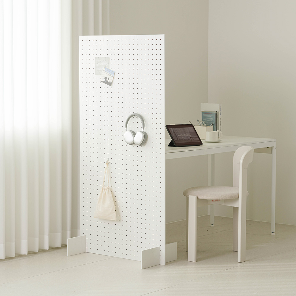 우드레이 슬릿 노프레임 타공 파티션 1200, 화이트 49,900원