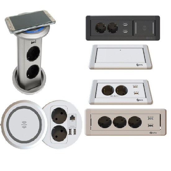 uga123 르그랑 빌트인 멀티회전콘센트 사각 원형 (콘센트2구+USB2구+무선충전) 가구 바닥 매립형콘센트 79,000원