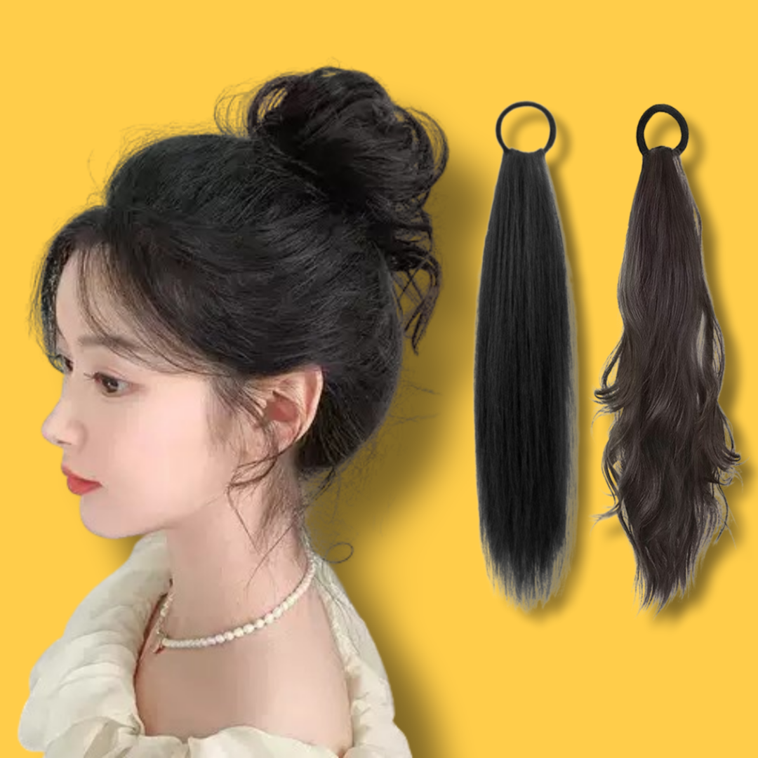 디올드 똥머리 로우번 머리끈 가발 웨이브 스트레이트 2종류 27,600원