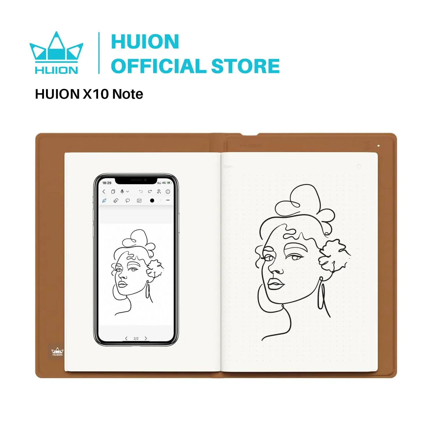 HUION Note 2-in-1 디지털 노트북 드로잉 태블릿 배터리가 필요 없는 펜 Bluetooth 무선 종이 전자 쓰기 패 107,900원