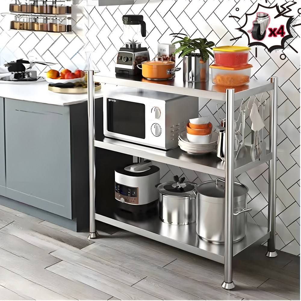 ZOZOFO 새로운 업그레이드 스텐 작업대 주방 선반 수납 전자레인지 다용도 선반 모음 33,800원