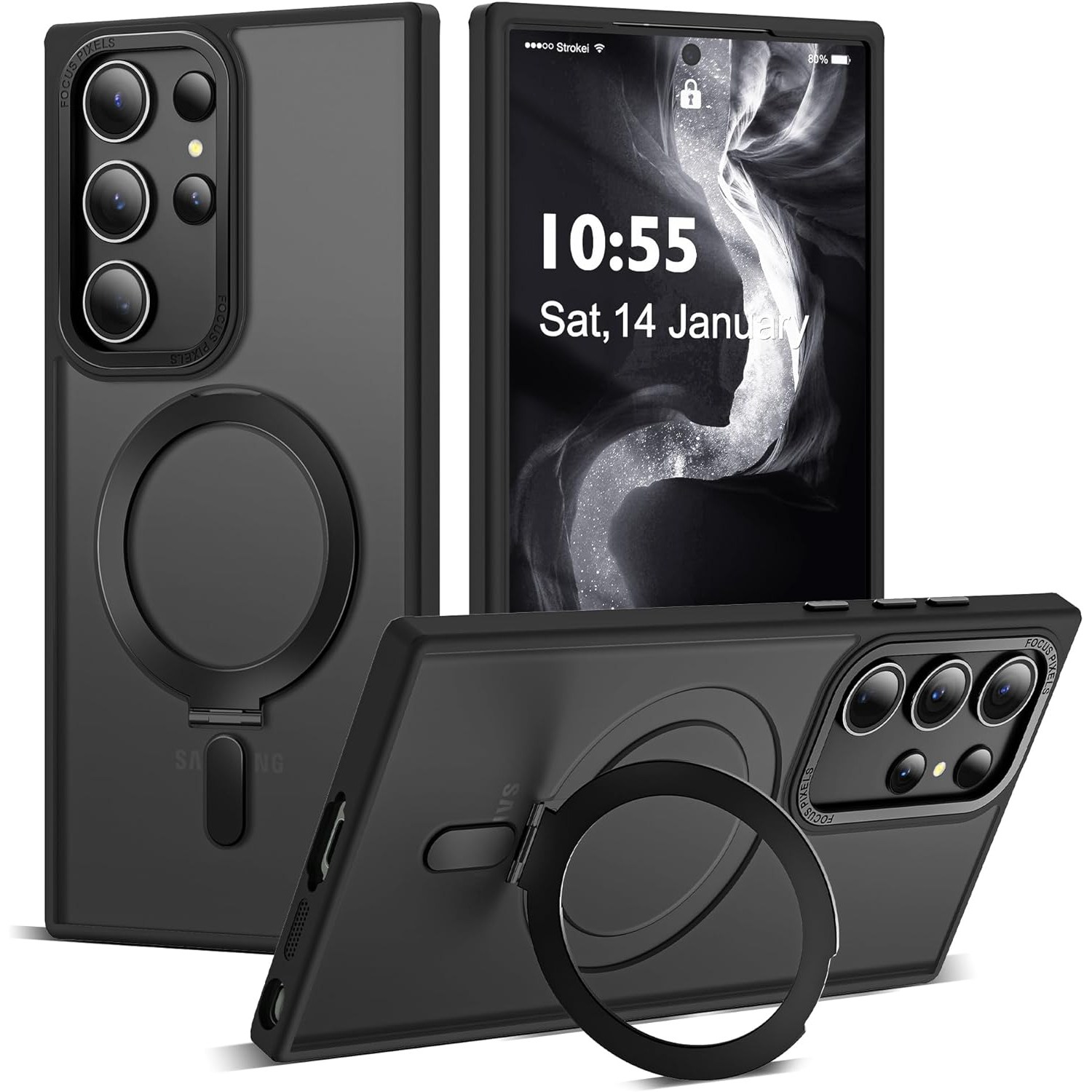 헤미션 갤럭시 S26/S24/S23 플러스 울트라 맥세이프 케이스 with 거치대 13,900원