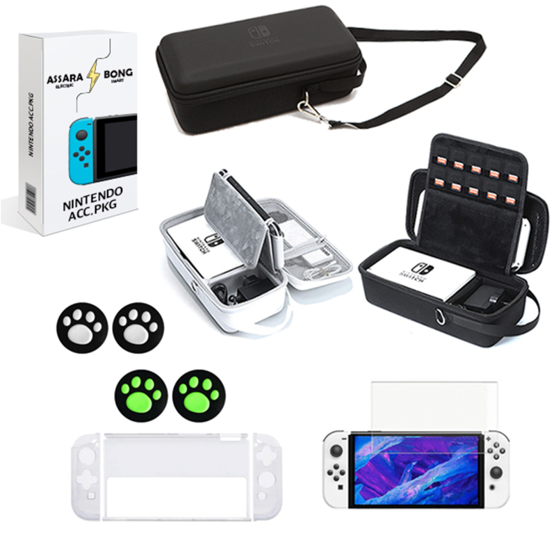 아싸라봉 닌텐도 스위치 OLED 전용 올인원 풀백 악세서리 케이스 파우치 가방 강화유리 필름 여행용 캠핑용 수납함 스타터 세트 30,400원