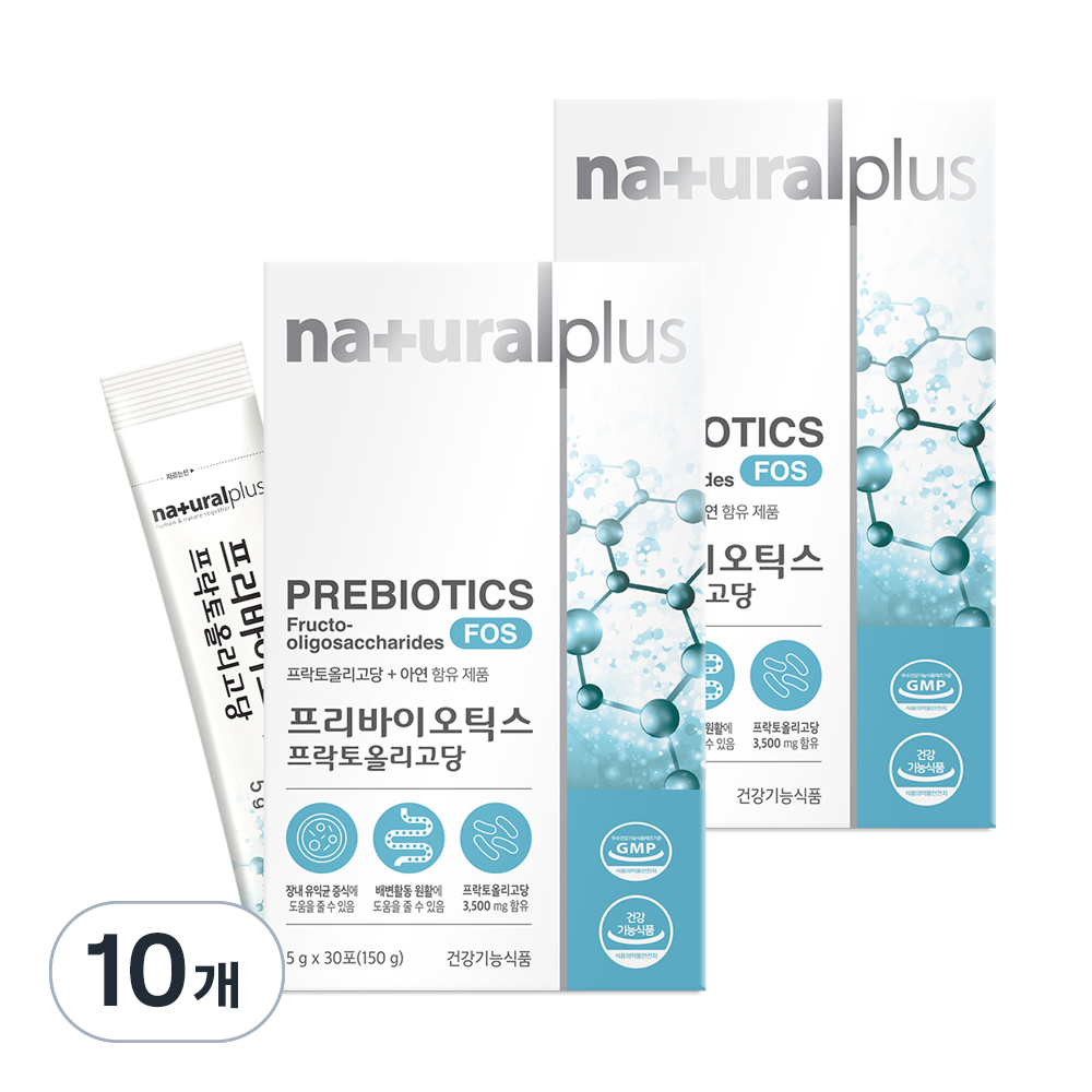 내츄럴플러스 프리바이오틱스 프락토올리고당 FOS, 10박스, 150g 49,900원