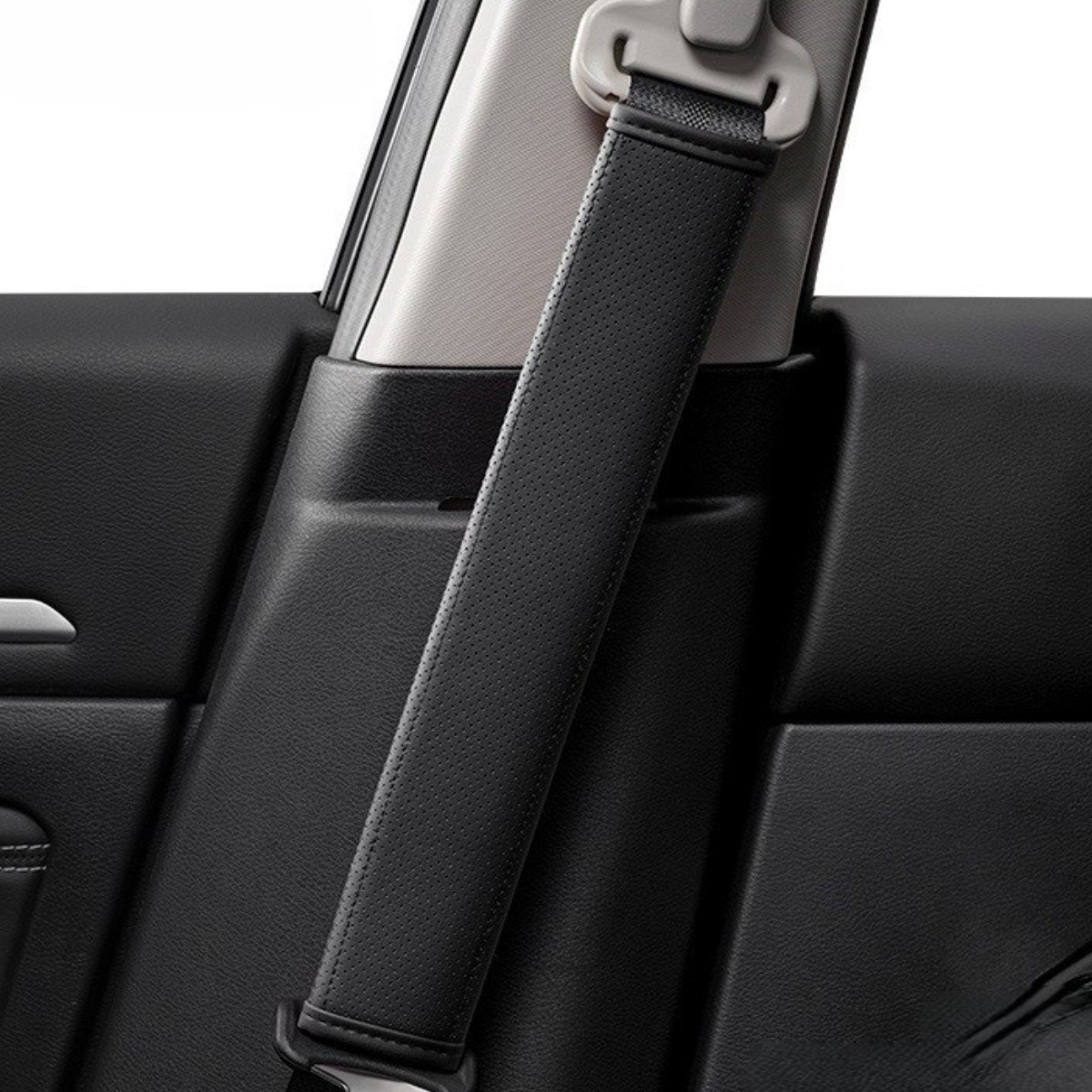 수아즈 자동차 안전벨트 커버 목쓸림 방지 가죽 쿠션, 2개, 블랙 19,500원