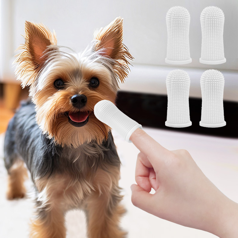 리빙만렙 펫치카 360도 강아지 손가락 칫솔 4개 7,900원