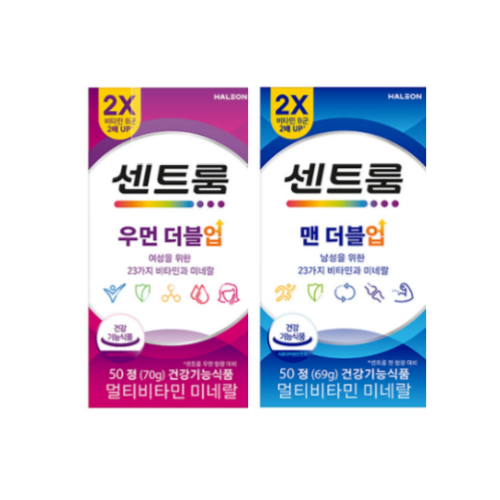 센트룸 남녀 종합비타민 2종 (맨 더블업 70정+우먼 더블업 70정) 58,030원