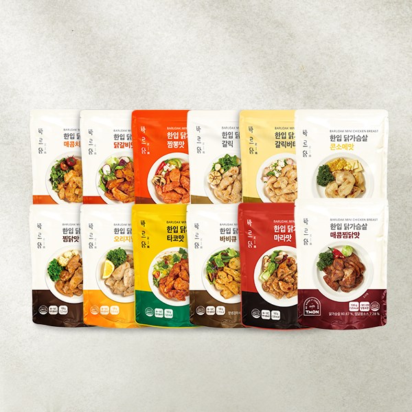 바르닭 한입 닭가슴살 12종 10팩 골라담기 28,000원