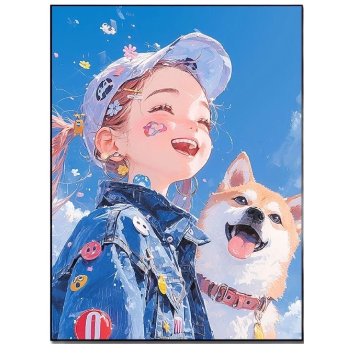 라이프앤코지 DIY 아크릴 유화 그리기 중급자용 (소녀와 강아지 시리즈) 40*50CM, 1개 18,000원