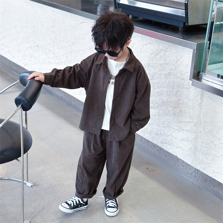 ZPEIZ 남아 봄 가을 캐주얼 코듀로이 세트 긴소매 상하복 세트 45,990원